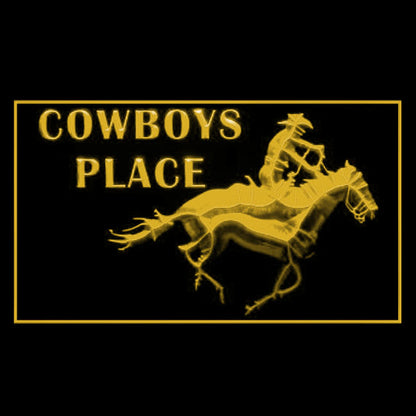 220102 Cowboy Place Texas Rodeo Bar Shop Home Decor Open Display illuminated Night Light Neon Sign 16 Color By Remote