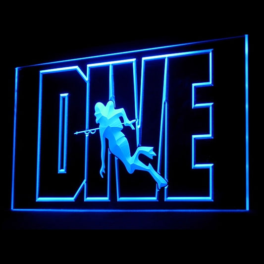 230037 Dive Diving Sports Store Shop Home Decor Open Display illuminated Night Light Neon Sign 16 Color By Remote