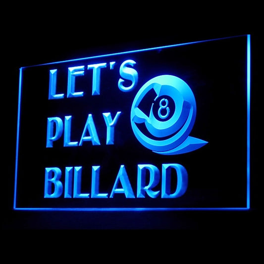 230041 Let's Play Billiards Game Sports Shop Home Decor Open Display illuminated Night Light Neon Sign 16 Color By Remote