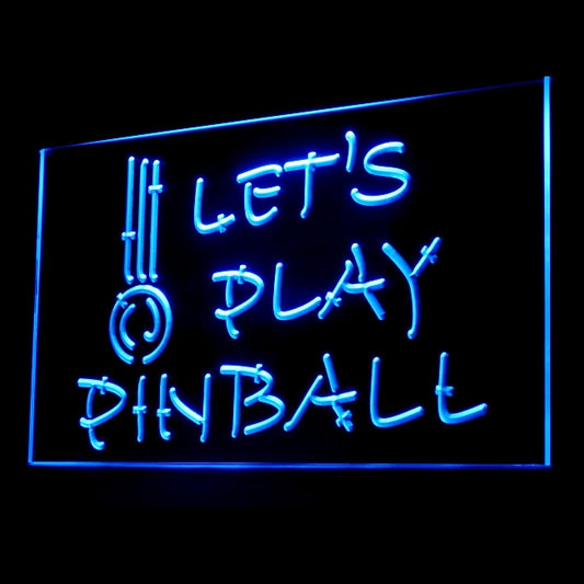 230042 Let's Play Pinball Game Sports Shop Home Decor Open Display illuminated Night Light Neon Sign 16 Color By Remote