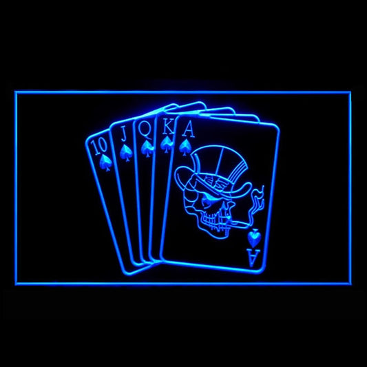 230061 Royal Flush Casino Poker Game Home Decor Open Display illuminated Night Light Neon Sign 16 Color By Remote