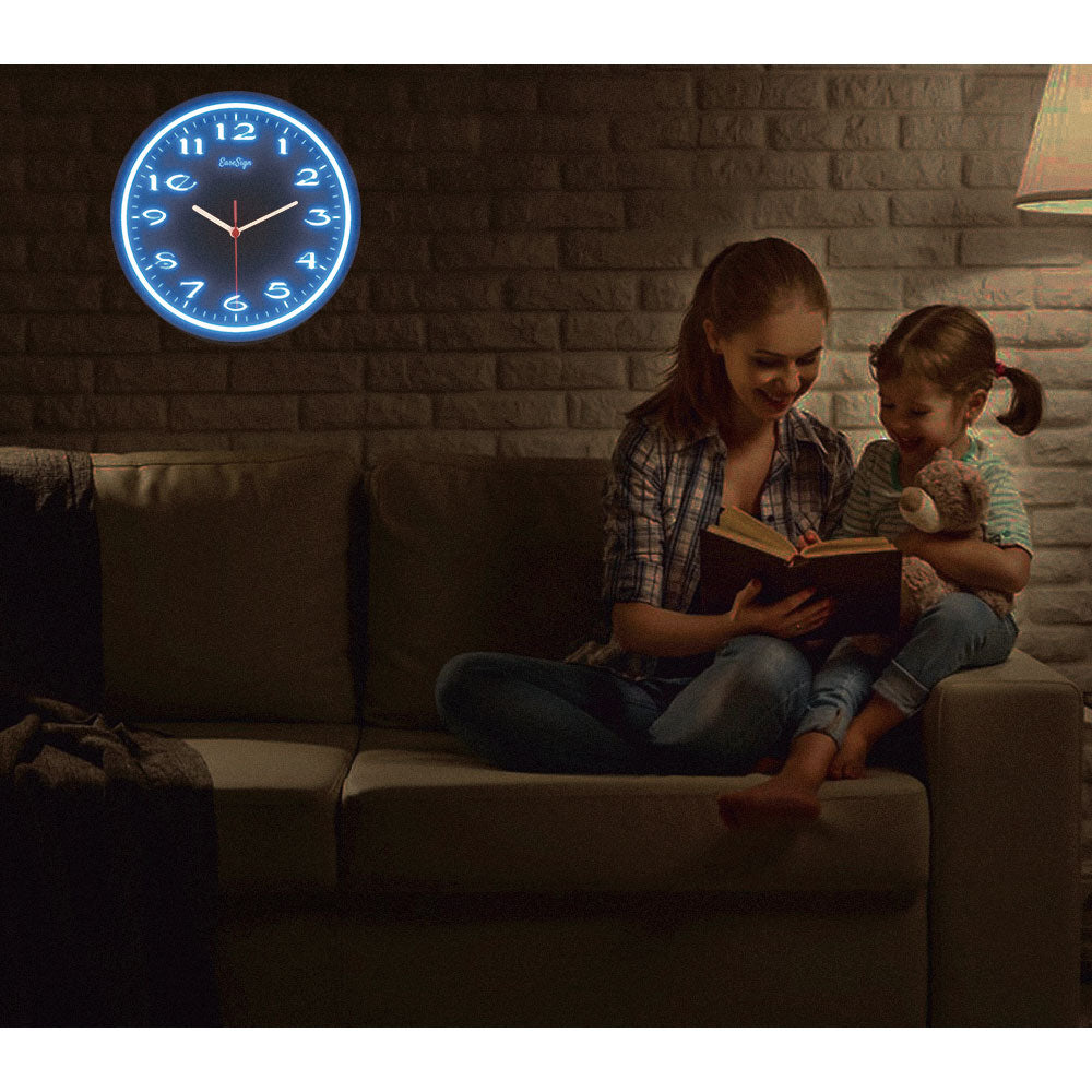 25ck0017 EaseSign Home Decor LED Light Flexible Flex illuminated Neon Wall Clock 7 Colors 10"