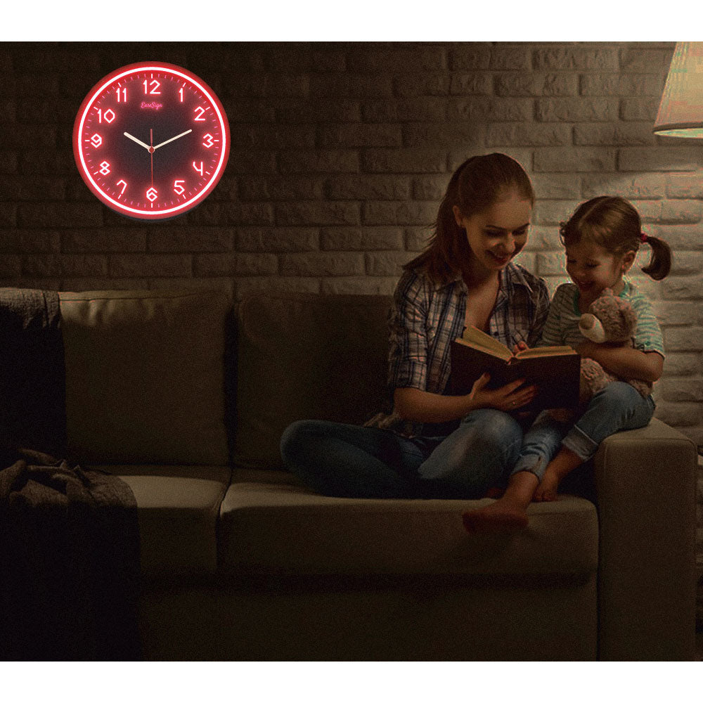 25ck0018 EaseSign Home Decor LED Light Flexible Flex illuminated Neon Wall Clock 7 Colors 10"