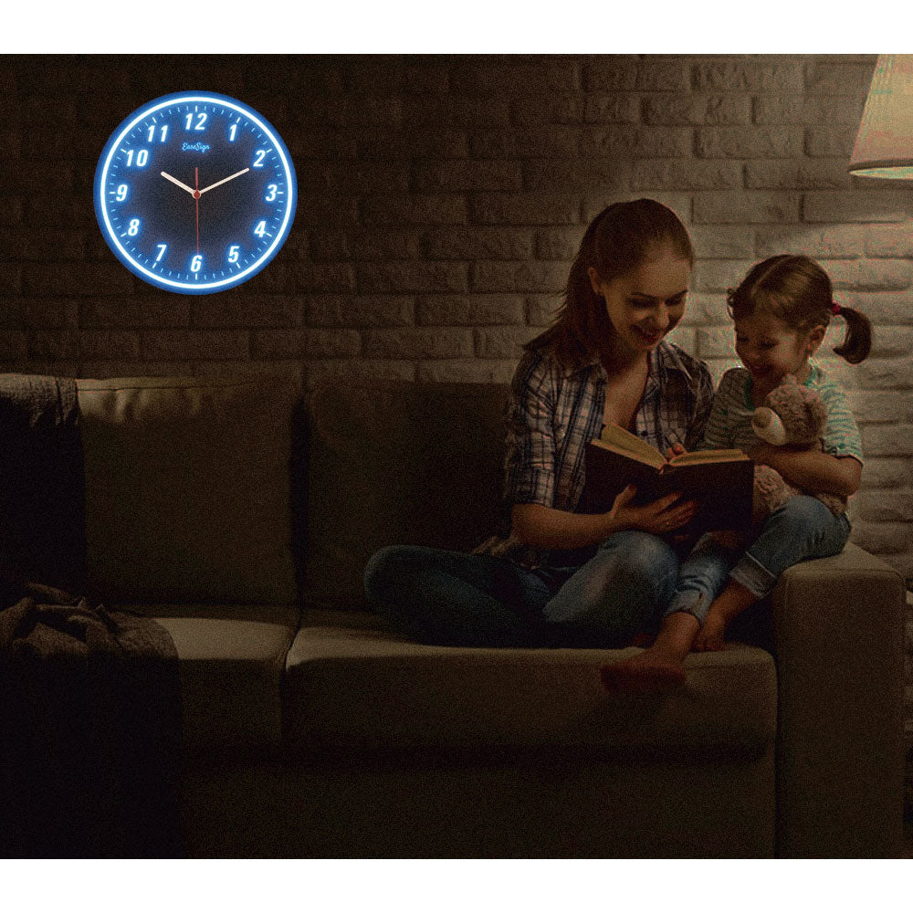 25ck0022 EaseSign Home Decor LED Light Flexible Flex illuminated Neon Wall Clock 7 Colors 10"