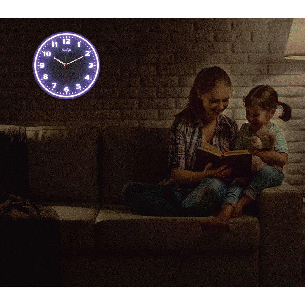 25ck0031 EaseSign Home Decor LED Light Flexible Flex illuminated Neon Wall Clock 7 Colors 10"