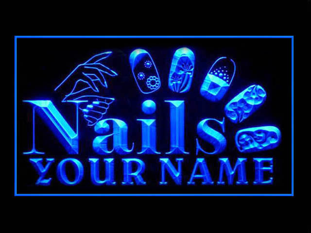 270045 Nails Salon Shop Home Decor Open Display illuminated Night Light Personalized Custom Neon Sign 16 Color By Remote