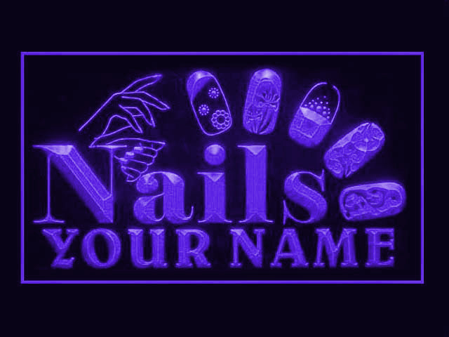 270045 Nails Salon Shop Home Decor Open Display illuminated Night Light Personalized Custom Neon Sign 16 Color By Remote