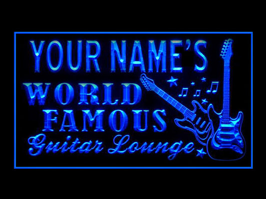 270047 Guitar Lounge Music Home Decor Open Display illuminated Night Light Personalized Custom Neon Sign 16 Color By Remote