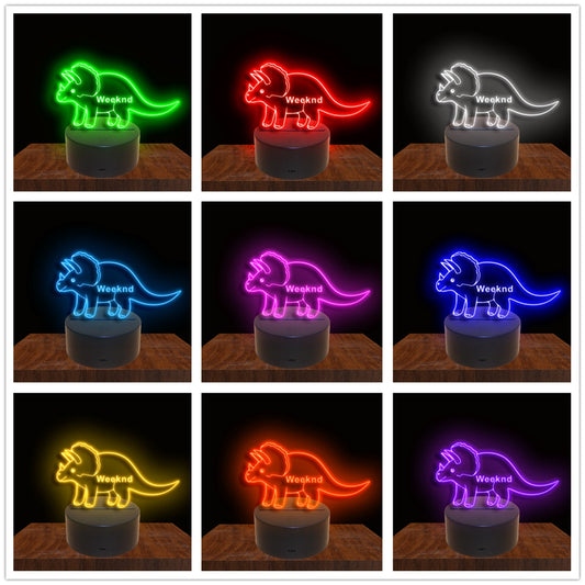 275007 Dinosaur Personalized Custom Neon Sign Night Light Home Decor Bedroom Child Kids Room Display 16 Color By Remote