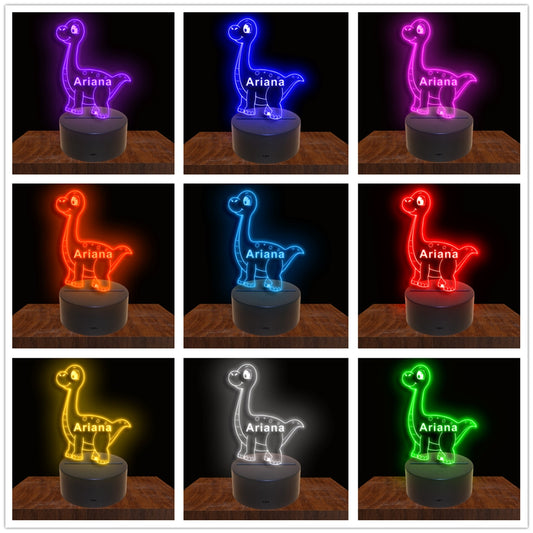 275008 Dinosaur Personalized Custom Neon Sign Night Light Home Decor Bedroom Child Kids Room Display 16 Color By Remote