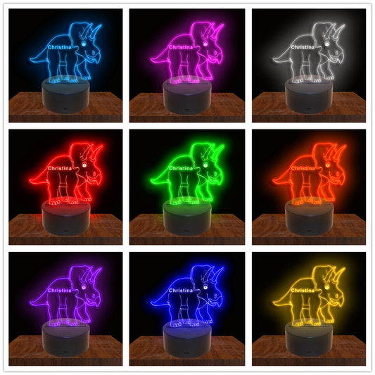 275010 Dinosaur Personalized Custom Neon Sign Night Light Home Decor Bedroom Child Kids Room Display 16 Color By Remote
