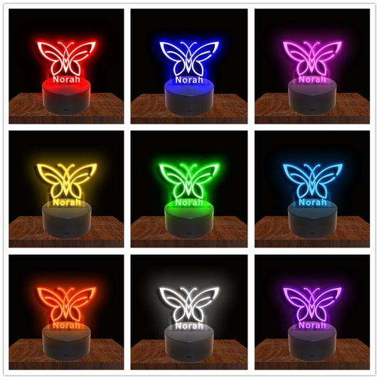 275015 Butterfly Personalized Custom Neon Sign Night Light Home Decor Bedroom Child Baby Room Display 16 Color By Remote