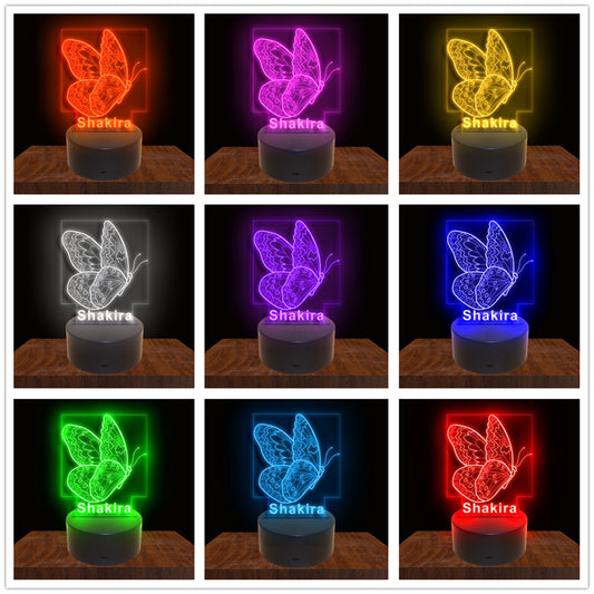 275016 Butterfly Personalized Custom Neon Sign Night Light Home Decor Bedroom Child Baby Room Display 16 Color By Remote