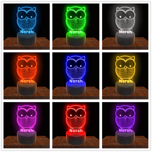 275025 Owl Personalized Custom Neon Sign Night Light Home Decor Bedroom Child Baby Room Display 16 Color By Remote