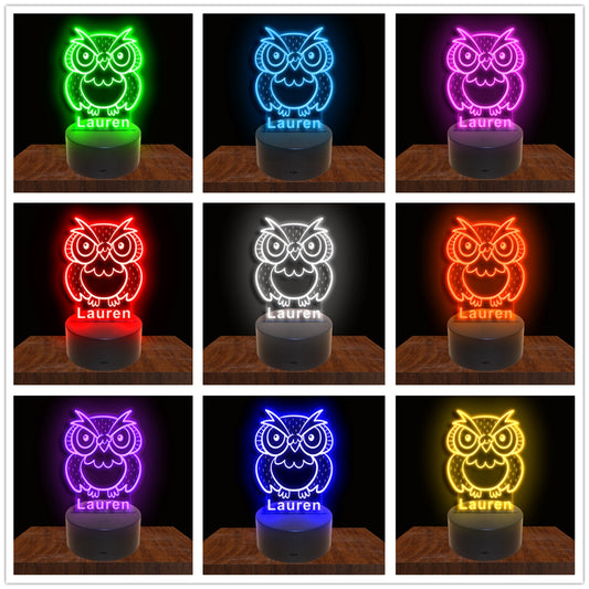 275031 Owl Personalized Custom Neon Sign Night Light Home Decor Bedroom Child Baby Room Display 16 Color By Remote