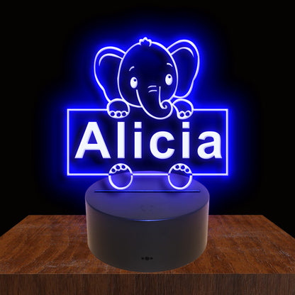 275042 Elephant Personalized Custom Neon Sign Night Light Home Decor Bedroom Child Display 16 Color By Remote