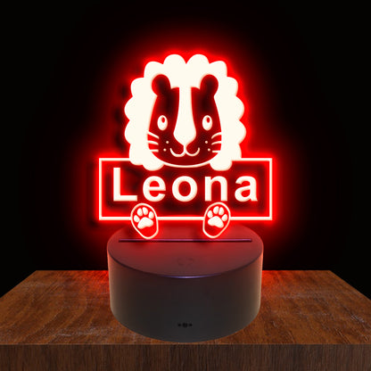 275044 Lion Personalized Custom Neon Sign Night Light Home Decor Bedroom Child Baby Room Display 16 Color By Remote