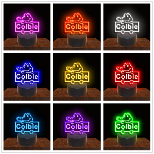 275047 Crocodile Personalized Custom Neon Sign Night Light Home Decor Bedroom Child Baby Room Display 16 Color By Remote