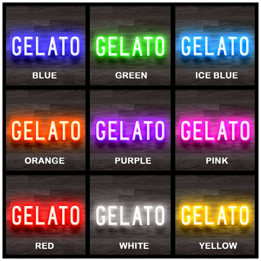 8X0022 Gelato Ice Cream Shop Cafe Decor Display Flexible illuminated Custom Neon Sign
