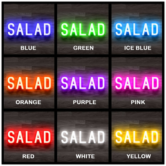 8X0047 Salad Bar Shop Cafe Food Open Decor Display Flexible illuminated Custom Neon Sign