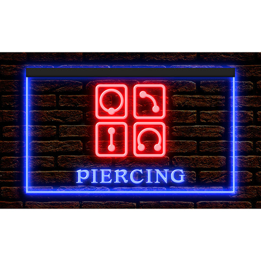 DC100011 Tattoo Piercing Shop Studio Workshop Home Decor Open Display illuminated Night Light Neon Sign Dual Color