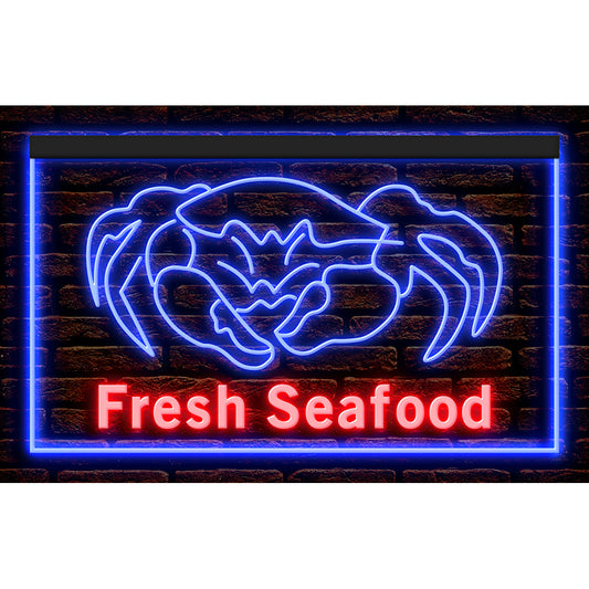DC110003 Freshly Seafood Market Restaurant Cafe Open Home Decor Display illuminated Night Light Neon Sign Dual Color