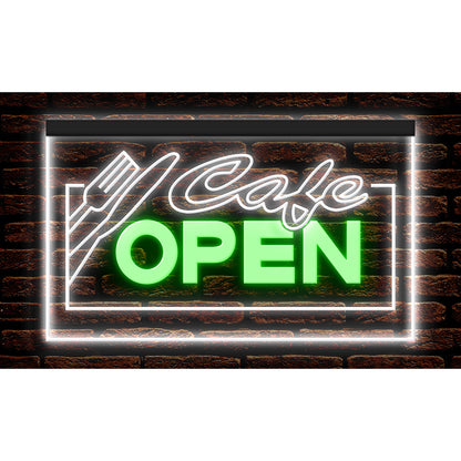 DC110006 Cafe Open Restaurant Coffee Bar Home Decor Display illuminated Night Light Neon Sign Dual Color