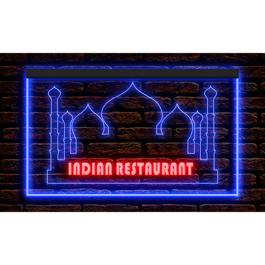 DC110011 Indian Restaurant Cafe Open Home Decor Display illuminated Night Light Neon Sign Dual Color