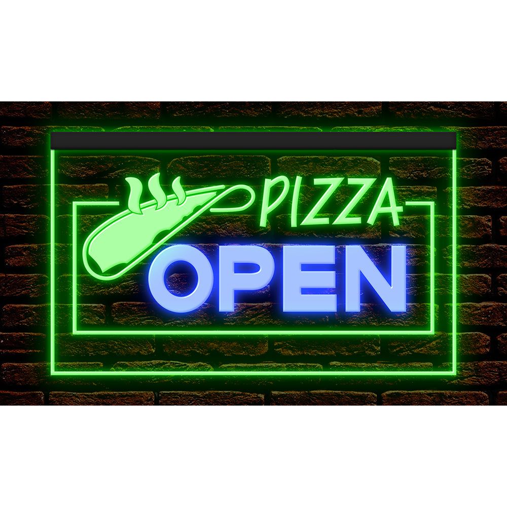 DC110018 OPEN Pizza Shop Cafe Restaurant Bar Home Decor Display illuminated Night Light Neon Sign Dual Color