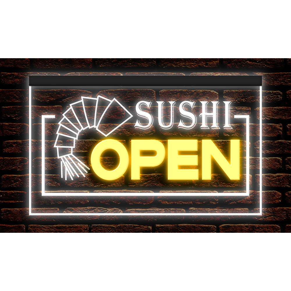 DC110019 OPEN Sushi Shop Restaurant Bar Cafe Home Decor Display illuminated Night Light Neon Sign Dual Color