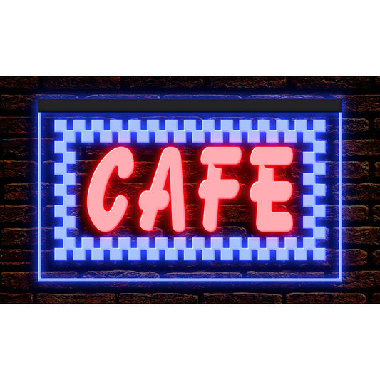 DC110021 Cafe Bar Coffee Shop Restaurant Open Home Decor Display illuminated Night Light Neon Sign Dual Color