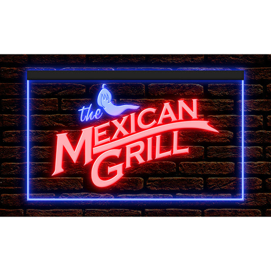 DC110024 The Mexican Grills Bar Cafe Restaurant Open Home Decor Display illuminated Night Light Neon Sign Dual Color