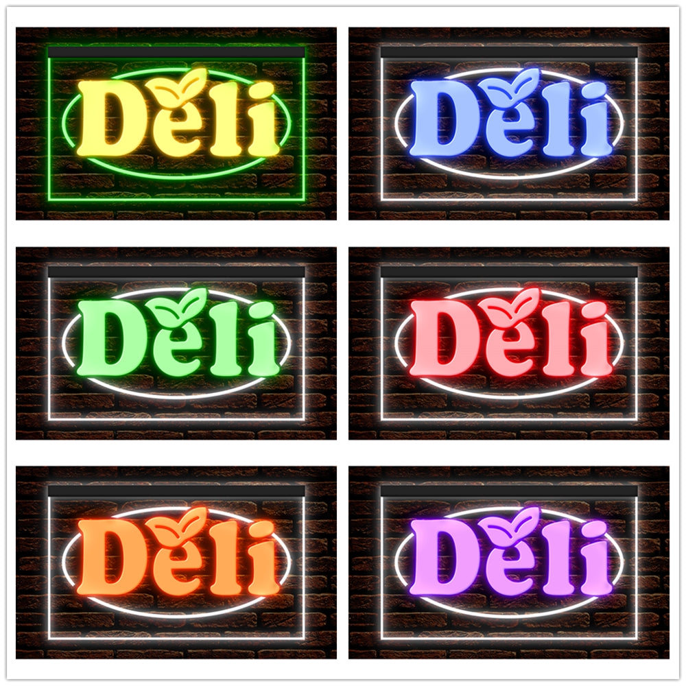 DC110031 Deli Cafe Shop Grocery Store Open Display Home Decor Display illuminated Night Light Neon Sign Dual Color