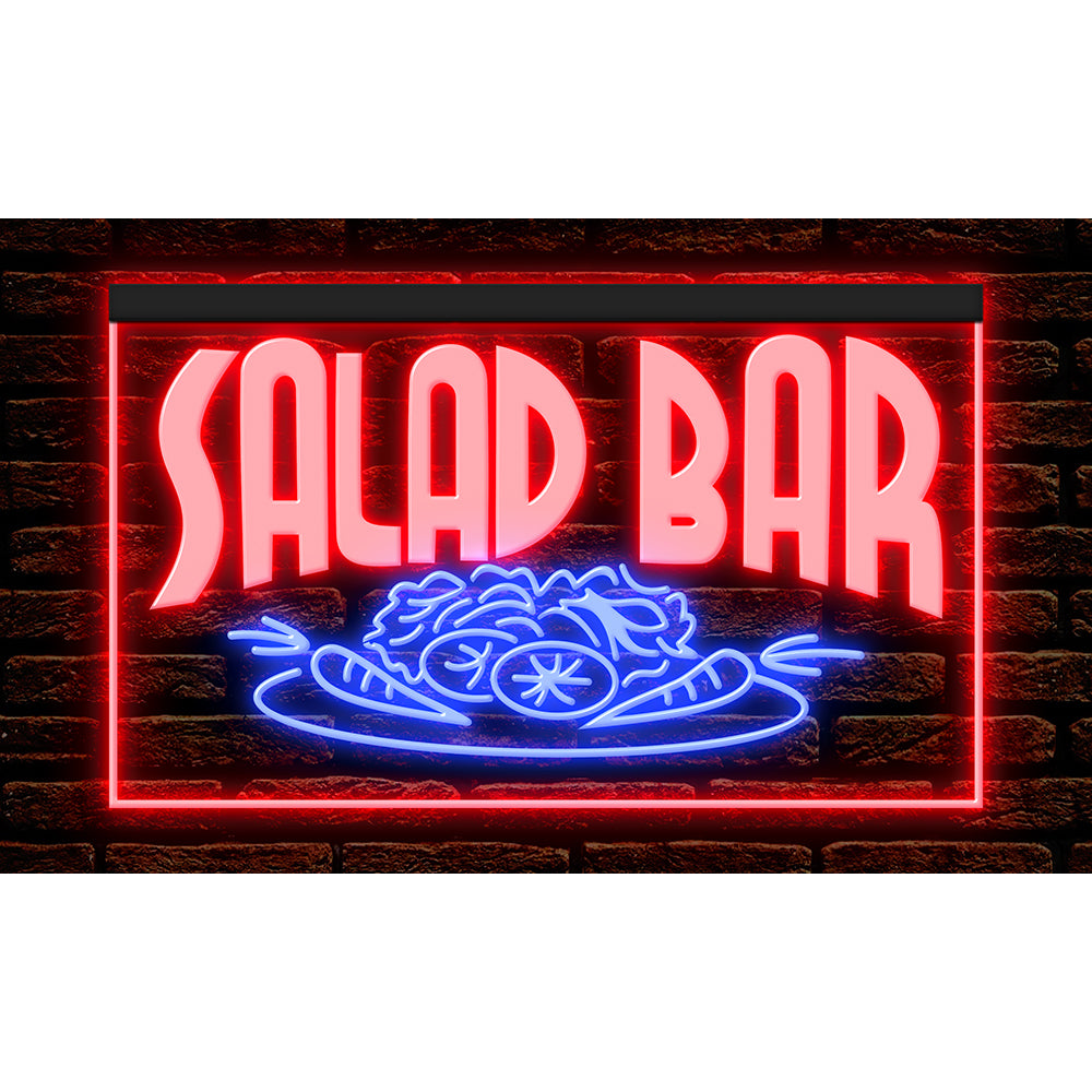 DC110036 Salad Bar Cafe Shop Restaurants Open Home Decor Display illuminated Night Light Neon Sign Dual Color