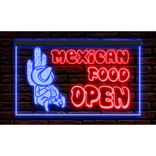 DC110043 Mexican Food Open Shop Restaurant Cafe Home Decor Display illuminated Night Light Neon Sign Dual Color