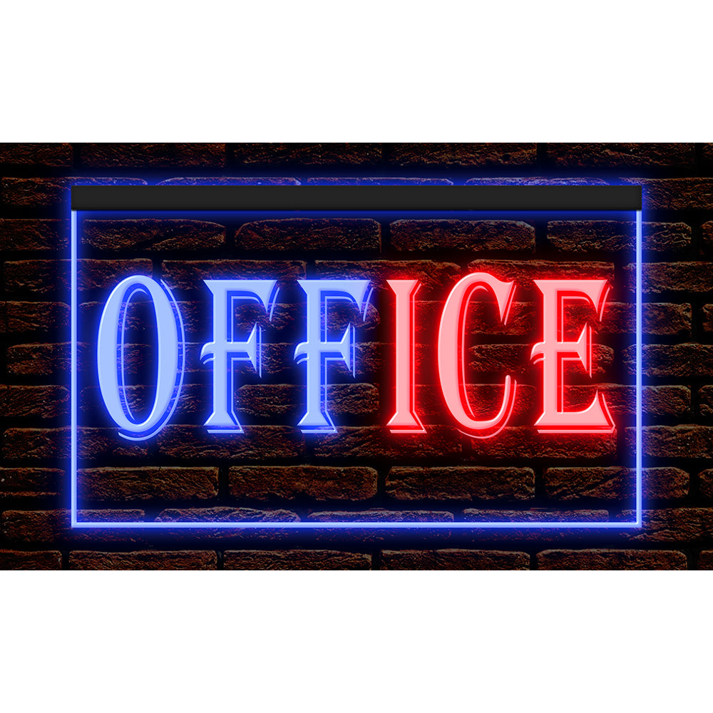 DC120008 OFFICE Business Shop Store Home Decor Display illuminated Night Light Neon Sign Dual Color