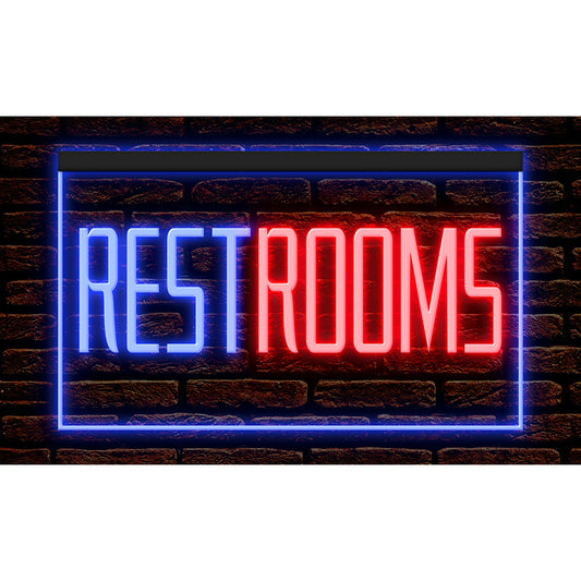 DC120015 Toilet Restrooms Washroom Lounge Bathroom Home Decor Display illuminated Night Light Neon Sign Dual Color