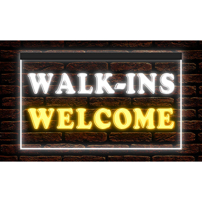 DC120017 Walk-Ins Welcome Barber Shop Store Salon Home Decor Display illuminated Night Light Neon Sign Dual Color