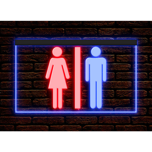 DC120028 Toilet Restroom Washroom Bathrooms Lounge Home Decor Display illuminated Night Light Neon Sign Dual Color