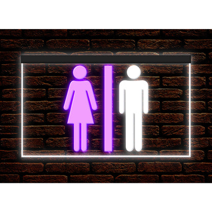 DC120028 Toilet Restroom Washroom Bathrooms Lounge Home Decor Display illuminated Night Light Neon Sign Dual Color