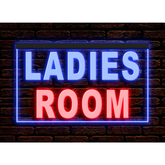 DC120056 Ladies Room Washroom Toilet Bathroom Home Decor Display illuminated Night Light Neon Sign Dual Color