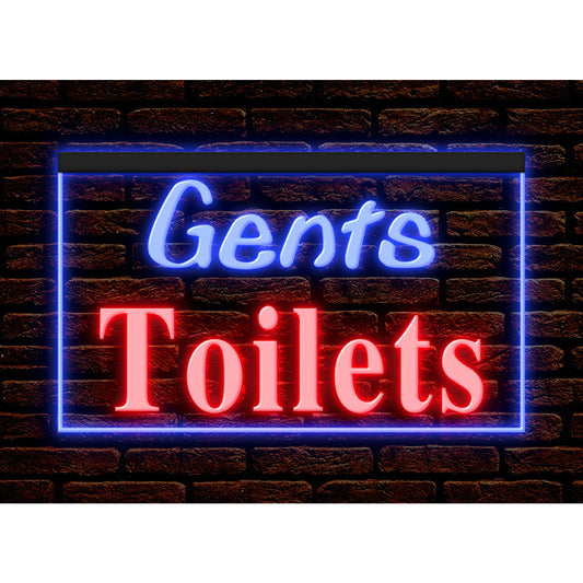 DC120069 Gents Toilets Restroom Washroom Home Decor Display illuminated Night Light Neon Sign Dual Color