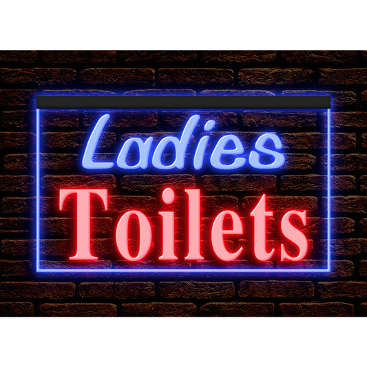 DC120070 Ladies Toilet Washroom Restroom Home Decor Display illuminated Night Light Neon Sign Dual Color