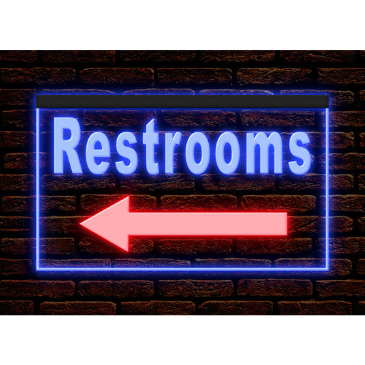 DC120157 Restrooms Toilet Washroom Restaurant Home Decor Display illuminated Night Light Neon Sign Dual Color