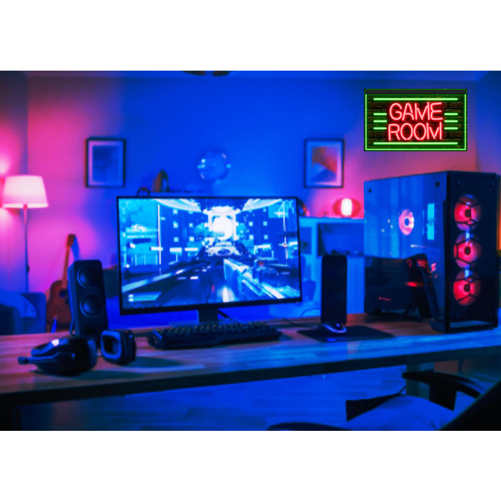 DC130011 Game Room Gamer Tag Shop Home Decor Display illuminated Night Light Neon Sign Dual Color