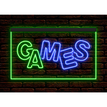DC130022 Games Shop Room Gamer Tag Home Decor Display illuminated Night Light Neon Sign Dual Color