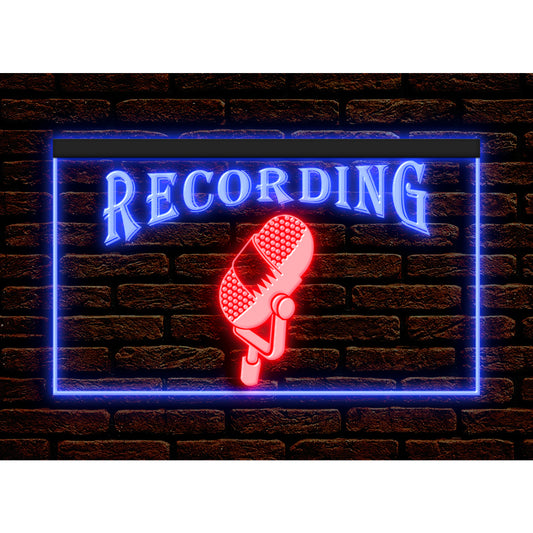 DC140006 Recording On The Air Studio Home Decor  Display illuminated Night Light Neon Sign Dual Color