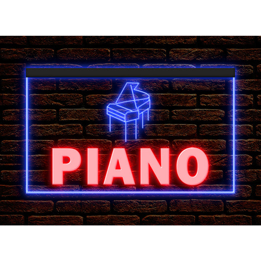 DC140012 Piano Shop Music Room Home Decor Open Display illuminated Night Light Neon Sign Dual Color