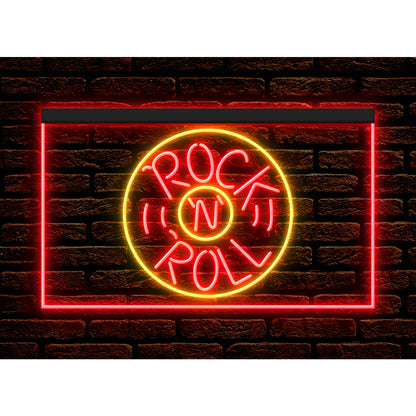 DC140020 Rock and Roll Music Guitar Bar Shop Open Display illuminated Night Light Neon Sign Dual Color