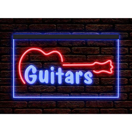 DC140023 Guitars Music Live Shop Store Home Decor Display illuminated Night Light Neon Sign Dual Color